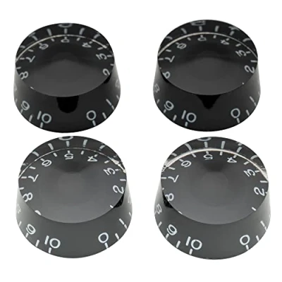 Image of Musiclily Pro Inch Imperial LP Guitar Speed Knobs 24 Fine Splines Control for USA Les Paul/CTS Pots Style Electric Guitar, Black (Set of 4)