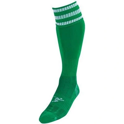 Image of PT 3 Stripe Pro Football Socks Mens Green/White