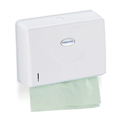 Image of Relaxdays Paper Towel Dispenser, Wall Mounted, for H2, HxWxD 20.5x27.5x10 cm, White, 80% 20% Plastic