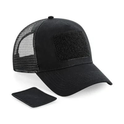 Image of Beechfield B641 Removable Patch Snapback Trucker Black