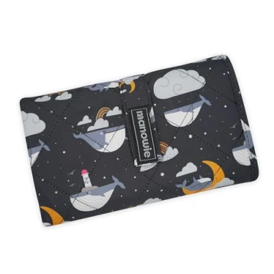 Image of manowie® Portable Baby Changing Mat Foldable Travel Essentials Newborn Bag Pram Night Whale