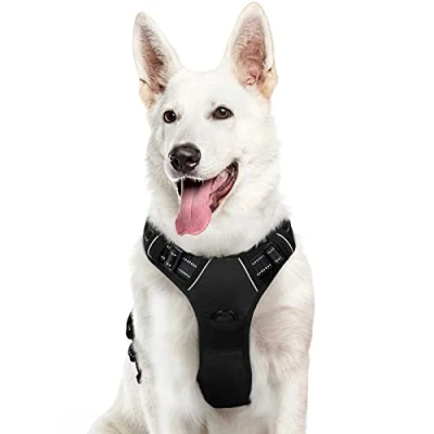 Image of Eagloo Dog Harness X Large, No Pull Pet Adjustable, Front Clip Vest Harness, Soft Padded Vest, Reflective Choke Breathable with Easy Control Handle for Large Dogs, Black, XL