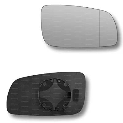 Image of Less4spares Replacement Wing Mirror Glass Right Compatible with Skoda Fabia 1999 2007 CLIP ON Driver Off side Blind Spot