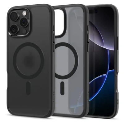 Image of Spigen Ultra Hybrid MagFit Case for iPhone 16 Pro, Compatible with MagSafe Accessories Frost Black