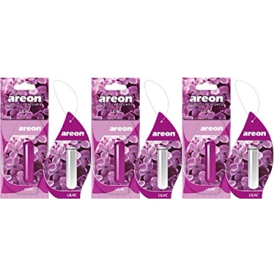 Image of AREON Liquid Car Perfume Air Freshener Lilac Flower Scent Hanging Pendant Long Lasting Home 3D 5 ml Pack of 1