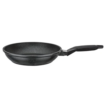 Image of GSW Stahlwaren GmbH Cast Aluminum Fry Pan, 24 x 5.2 cm, 1.7 L, Aluminium, Black, 30 cm