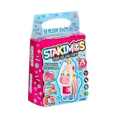 Image of TOMY Stakimos Stylish Suzy Kids Craft Set to Build Your Own Adorable 3D Character from Recycled Polyester Foam No Glue or Cutting Needed Kits for Ages 6+ Years