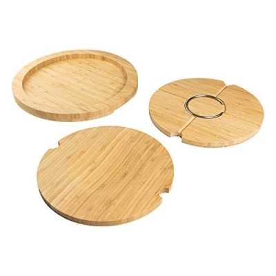 Image of Rockingham Forest MCB 5036 Deluxe Bamboo 5 in 1 Round Multi Board Set, 36cm Diameter