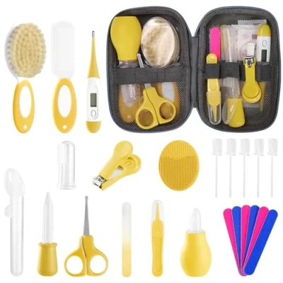 Image of Baby Healthcare and Grooming Kit for Newborn Kids, 25PCS Upgraded Safety Care Kit, Nursery Health Set, Products (Yellow)