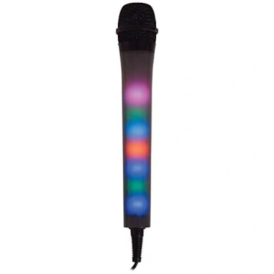 Image of Mr Entertainer Dynamic Vocal Microphone with LED Disco Lights (Black)