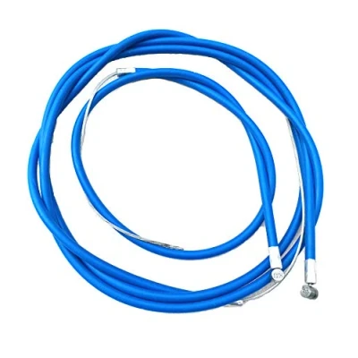 Image of eRadius Blue Complete Front &amp; Rear Inner Outer Wire Brake Cable Set with Barrel Cap Bike Bicycle