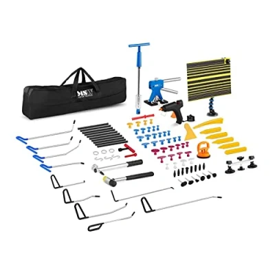 Image of MSW Car Dent Repair Kit Puller Set PDR Slide Hammer 31 Adapters 85 Pcs. DENTPULLER.SET16 (Stainless Steel, Carbon Hot Glue Gun 40W, 10 Sticks)