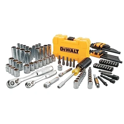 Image of DeWALT DWMT73801 1 108 Piece Metric Imperial 1/4 Inch 3/8 Mechanics Tool Set
