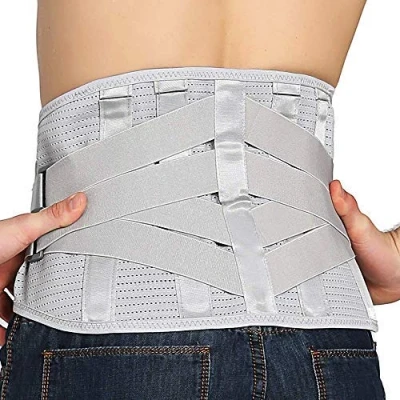 Image of Lower Back Braces for Pain Relief Compression Belt Men &amp; Women Lumbar Support Waist Backbrace Herniated Disc, Sciatica, Scoliosis Breathable Mesh Design, Adjustable Straps (L, Gray)