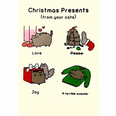 Image of Pusheen Christmas Presents From Your Cat Greeting Card …