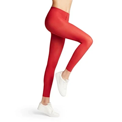Image of FALKE Women&#039;s Pure Matt 50 DEN W LE Semi Opaque Plain 1 Pair Leggings, Red (Scarlet 8228) new eco friendly, M L