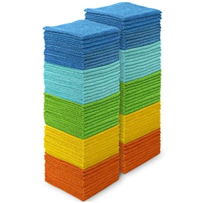 Image of AIDEA Microfibre Cloth Pack of 100, Multifunctional Reusable Cleaning Cloth, Lint Free Streak Washable Duster for House, Kitchen, Car, Motorbike,Windows 30 x cm