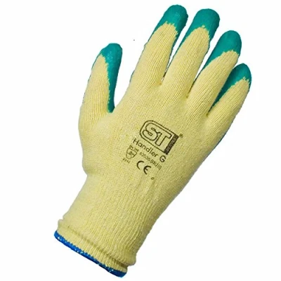 Image of Colour: Green Size: XL SIZE 10 Amount: 24 Pairs Type: Handler Glove Mens Rubber Palm Gripper Work Ladies