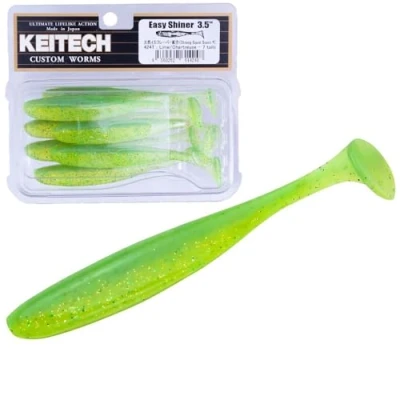 Image of Keitech Easy Shiner 3.5&quot; Soft Shad Lure (424 Lime Chartreuse)