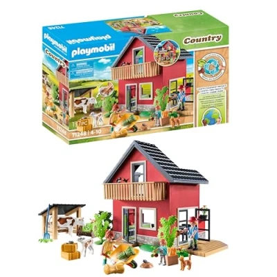 Image of Playmobil 71248 Country farm House, animal play sets, sustainable toys, fun imaginative role play, playsets suitable for children ages 4+