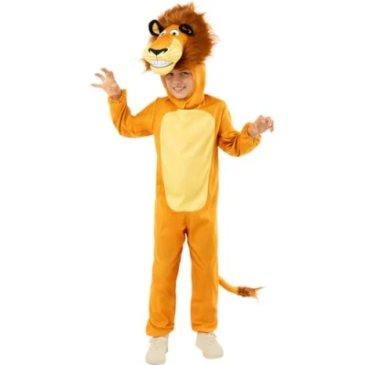 Image of Funidelia Madagascar Alex the Lion Costume for boy Cartoons, Madagascar, Films &amp; Series kids accessory fancy dress props Halloween, carnival parties Size 5 6 years