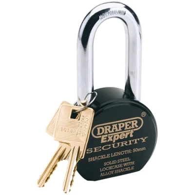 Image of Draper Heavy Duty Stainless Steel Padlock and 2 Keys, 63 x 50mm