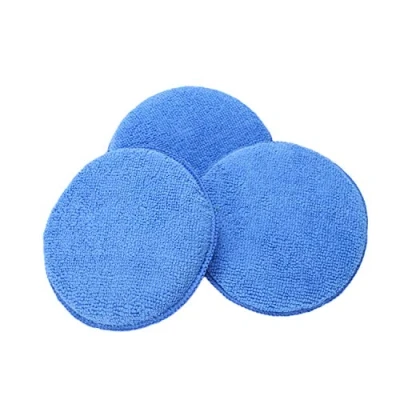 Image of 3 x Microfibre Foam Sponge Polish Wax Applicator Pads Car Home Cleaning
