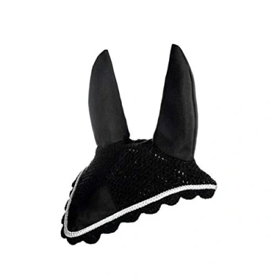 Image of HKM 3387 Fly Cover, Insect Protection, Ear Black/Silver, Pony
