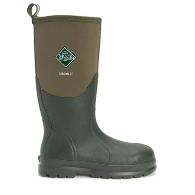 Image of Muck Boots Unisex Chore Classic Hi Steel Cap Safety Waterproof Wellington, Moss, 11