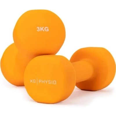 Image of Dumbbells Set Weights by KG Physio Neoprene Coated Dumbbells, Sweat Resistant Dumbellsweights with Anti Roll Technology, Dumbbell Exercise Poster, 1 10kg Pair