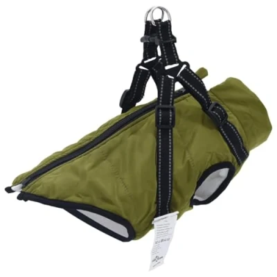 Image of vidaXL Dog Coat with Reflective Waterproof Harness, S, Winter Coat, and Puppy Harness