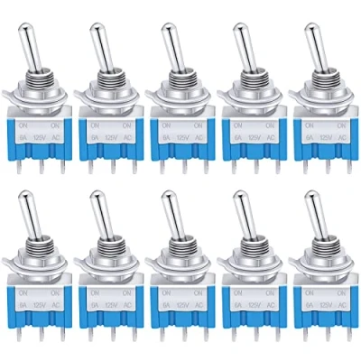 Image of Taiss/10pcs Toggle Switch ON/OFF/ON Mini Miniature Car Dash Dashboard 3 position SPDT 3Pin MTS 103