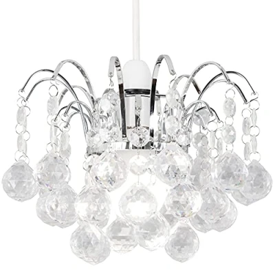 Image of PAGAZZI Oreil Pendant Light Shade Polished Chrome Ceiling Lounge Home Lighting 250mm PAG005