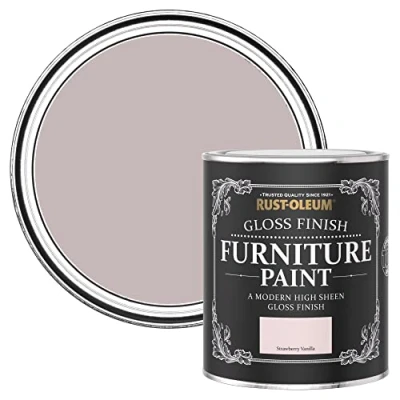 Image of Rust Oleum Pink Furniture Paint in Gloss Finish Strawberry Vanilla 750ml