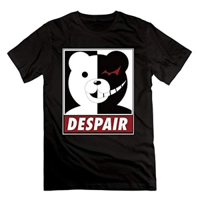 Image of FIT Danganronpa Monokuma Despair Men Fashion T Shirt Black Size S 3XL