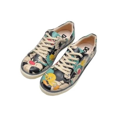 Image of DOGO Catch Me If You Can Tweety Women&#039;s Lifestyle Sneakers (Numeric_8) Multicolor