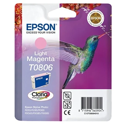 Image of Epson Original C13T08064011 T0806 Light Magenta Ink Cart, Genuine