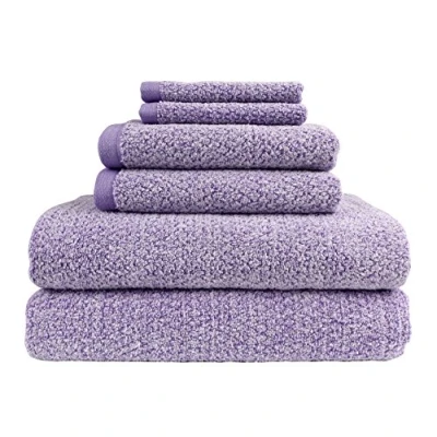 Image of Everplush Diamond Jacquard 6 Pieces Bath Towel Set, Lavender