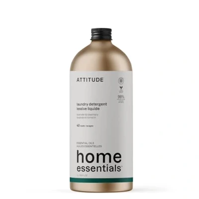 Image of ATTITUDE Laundry Detergent, EWG Verified, Plant and Mineral Based Ingredients, HE, Vegan Products, Refillable Aluminum Bottle, 40 Loads, Lavender Rosemary, 1 Liter