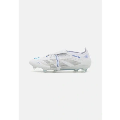 Image of adidas Performance Predator Elite FOLD OVER Tongue FIRM Ground Moulded stud football boots, Men&#039;s, Size: 6.5, Cloud white/silver metallic/bright royal