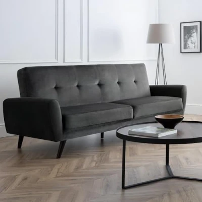 Image of Julian Bowen Dark Grey Fabric Monza 2 Seater Sofa