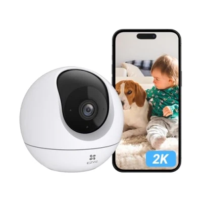 Image of EZVIZ 2K Indoor Wifi Camera with App Control, 512GB No Subscription, Starlight Colour Night Vision, Human Detection, 360, Auto Tracking, Two Way Talk, Privacy Mode, Google Cloud, C6c
