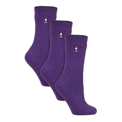 Image of Heat Holders Womens 3 Pack Multipack Ladies Insulated Thermal Socks for Winter Purple Size 4 6.5 (UK Shoe)