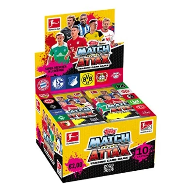 Image of Topps BL19 DE3/D European Soccer Club Trading Cards 2018/19, 36 boosters in Display, Multicoloured