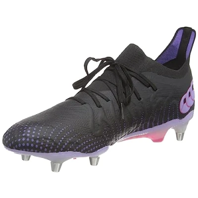 Image of Canterbury Unisex Speed Elite Soft Ground Rugby Boots, Black/Verbena, 15 UK