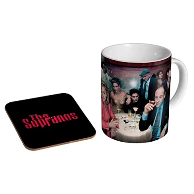 Image of stopper The Sopranos Cast Colour Ceramic Coffee Mug + Coaster Gift Set