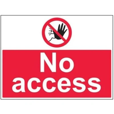 Image of V Safety No Access Sign 600mm x 450mm 2mm Rigid Plastic