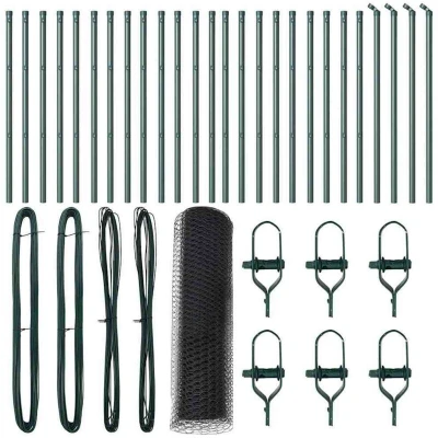 Image of vidaXL Hexagon Fence Grey 0.5x50 m Steel