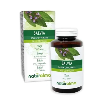 Image of Sage (Salvia officinalis) Leaves Naturalma 150 g 300 Tablets Food Supplement Natural and Vegan