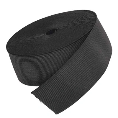 Image of The Bead Shop Flat Elastic Wide Bands Stretch Band Sewing Waistbands, Crafts, Wig Making 6 metres (Black, 50mm)